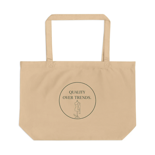 Quality Over Trends Cotton Tote Bag  Large Eco Market Tote